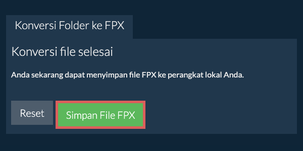 Simpan folder yang telah dikonversi