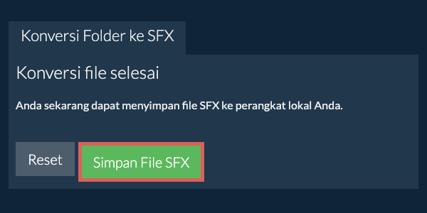 Simpan folder yang telah dikonversi