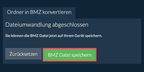 Konvertierten Ordner speichern