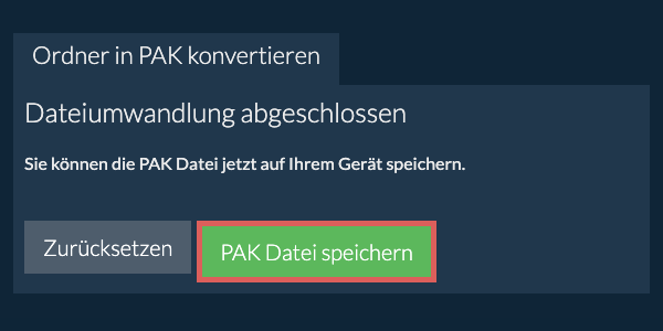 Konvertierten Ordner speichern Konvertierten Ordner speichern