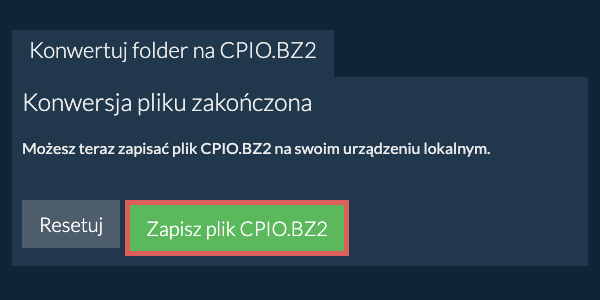 Zapisz skonwertowany folder