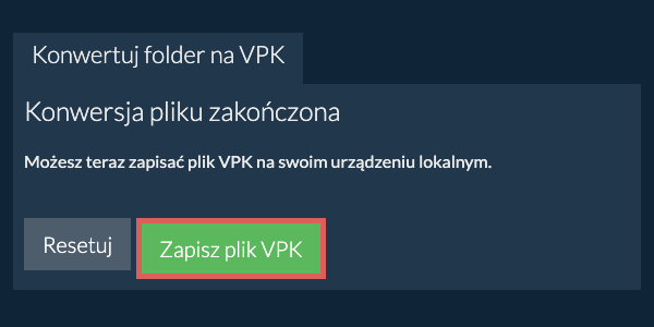 Zapisz skonwertowany folder