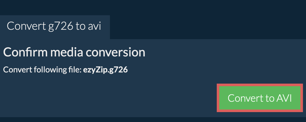 Convert to AVI
