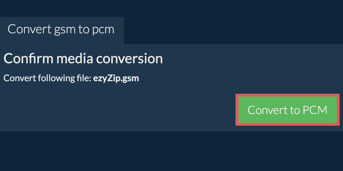 Convert to PCM