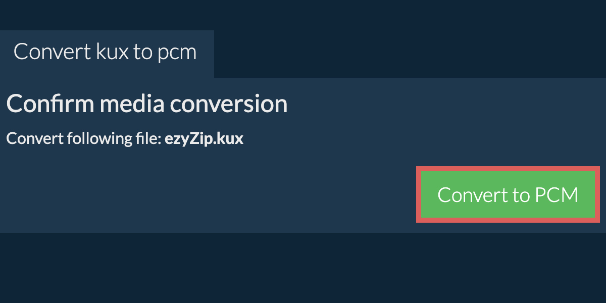 Convert to PCM