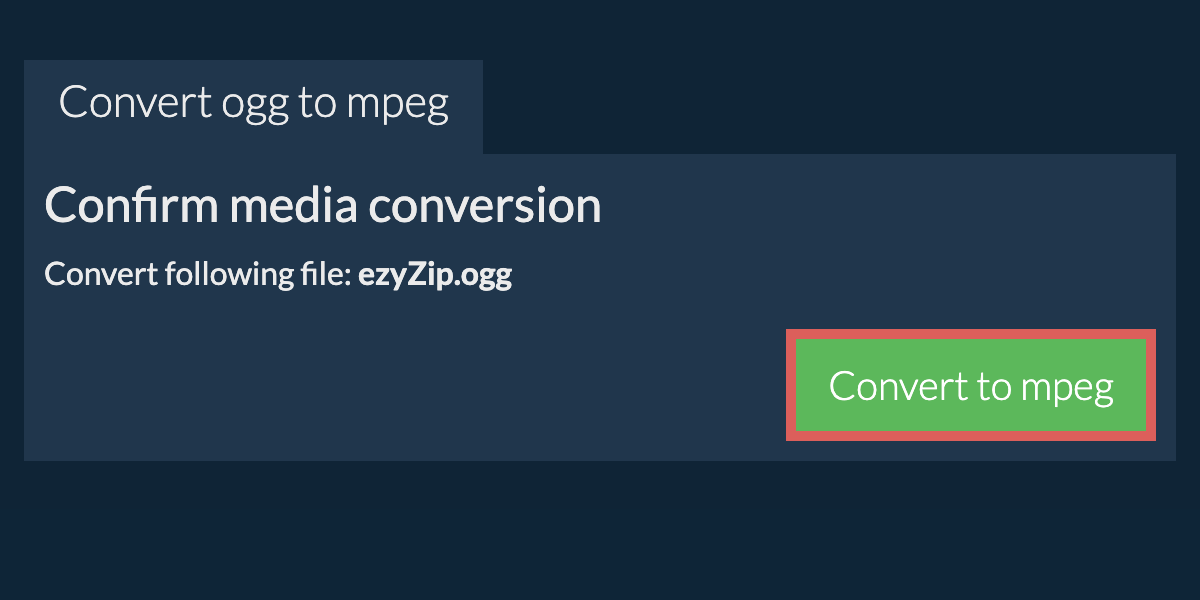 Convert to MPEG