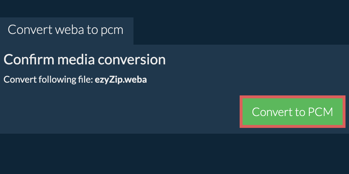 Convert to PCM