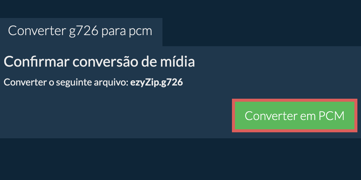 Converter em PCM