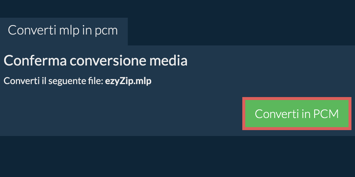 Converti in PCM