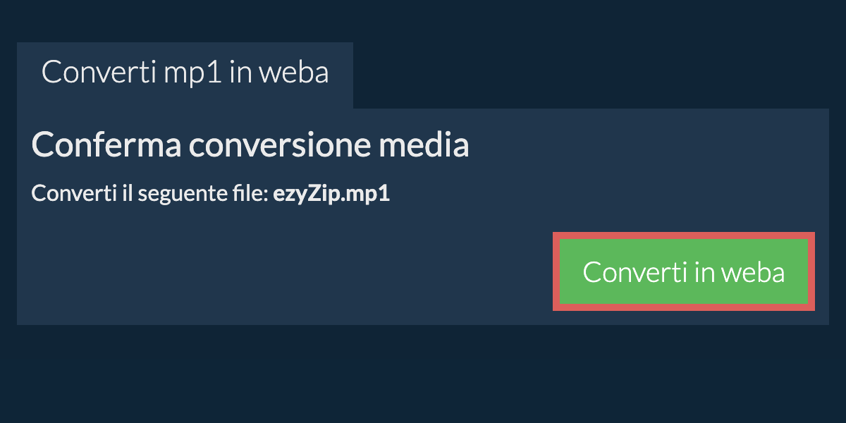 Converti in WEBA