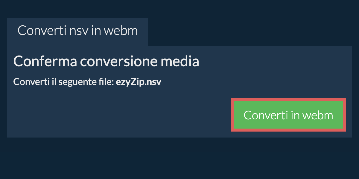 Converti in WEBM