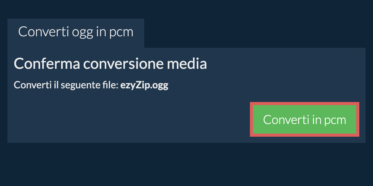 Converti in PCM