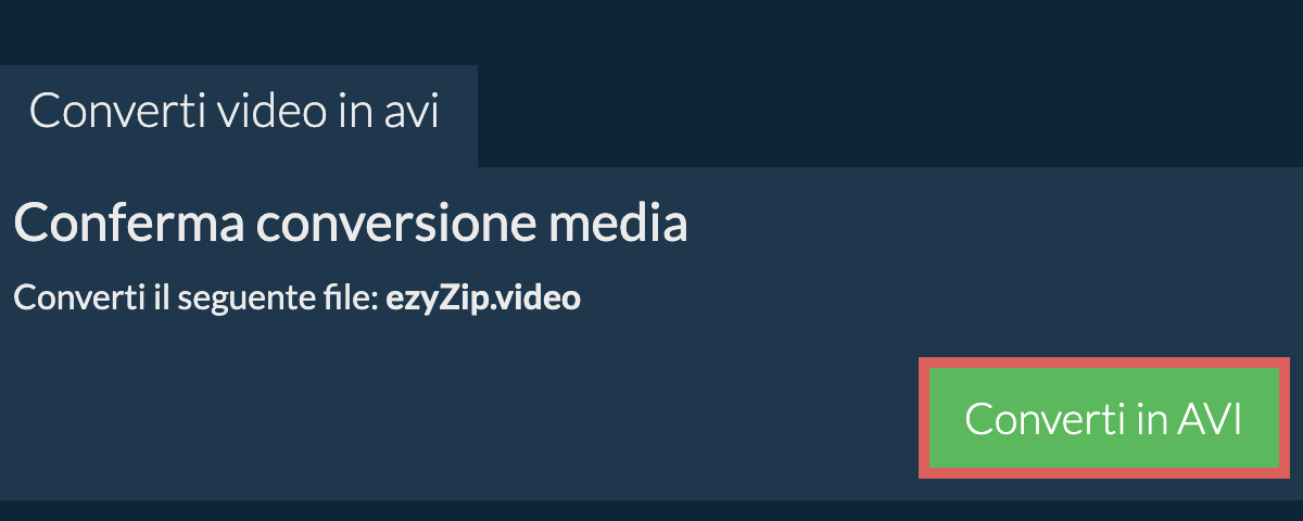 Converti in AVI