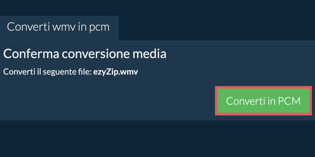 Converti in PCM