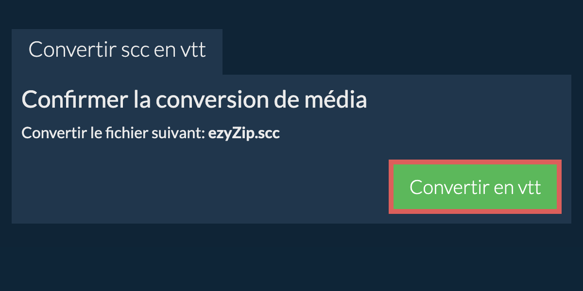 Convertir en VTT