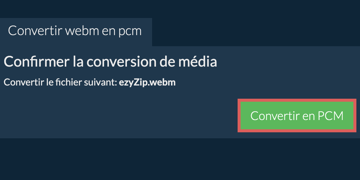 Convertir en PCM