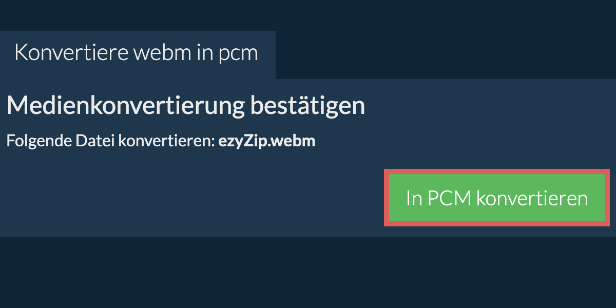 In PCM konvertieren