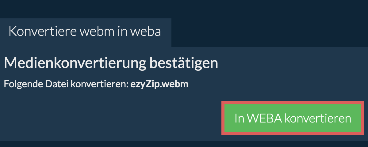 In WEBA konvertieren