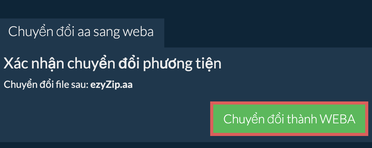 Chuyển đổi thành WEBA