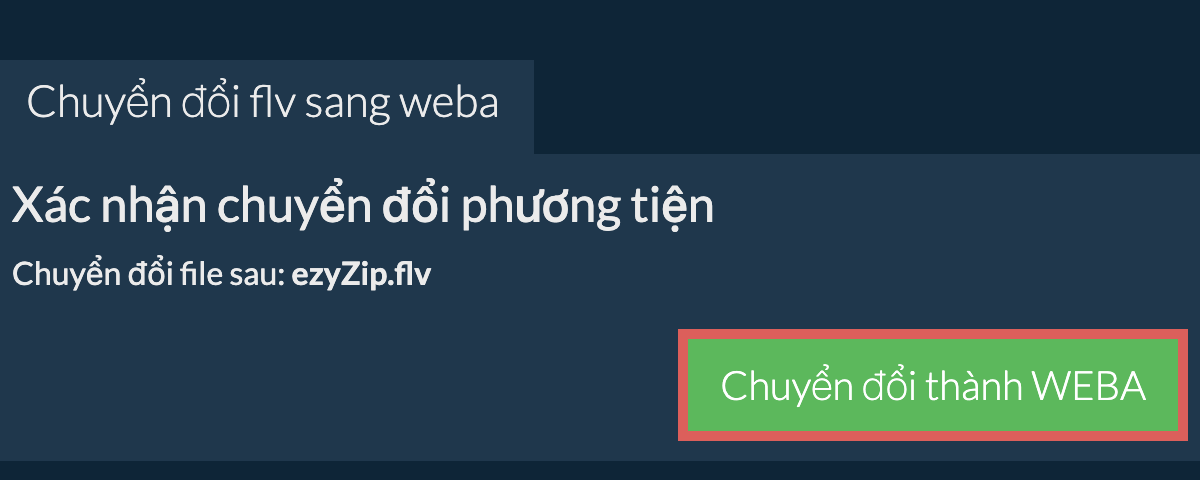 Chuyển đổi thành WEBA