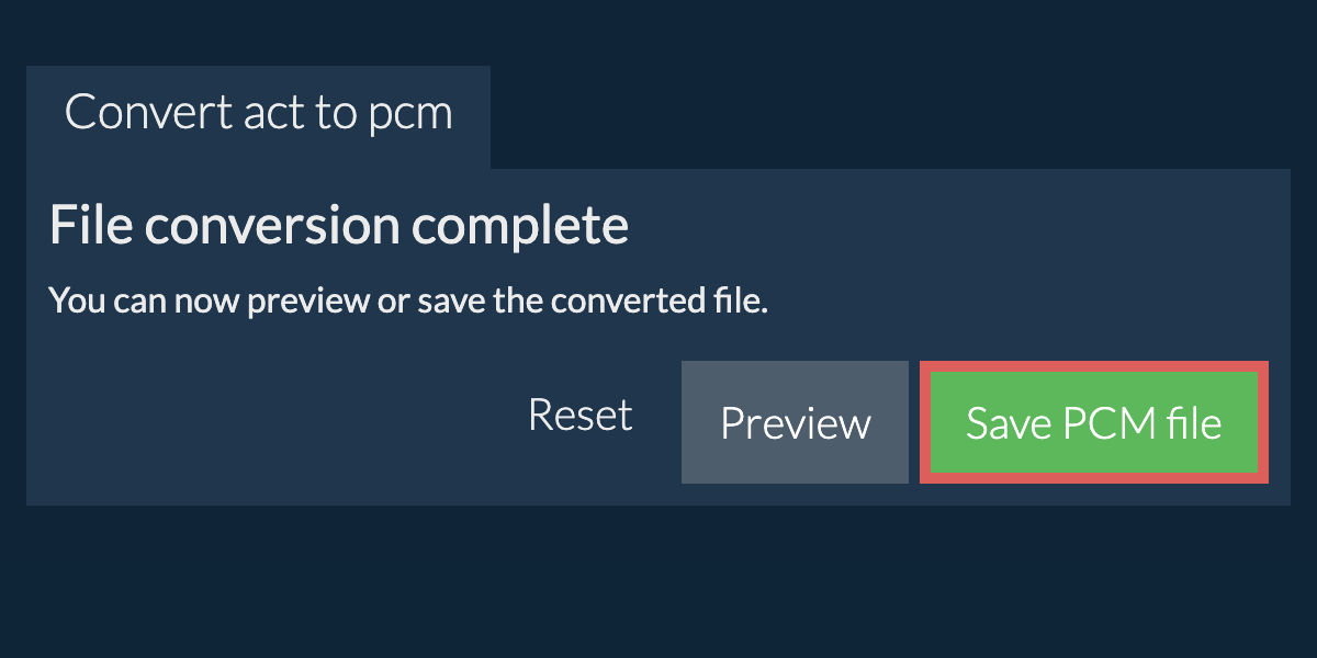 Convert to PCM