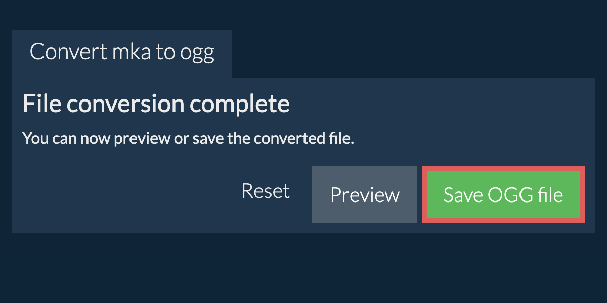 Convert to OGG