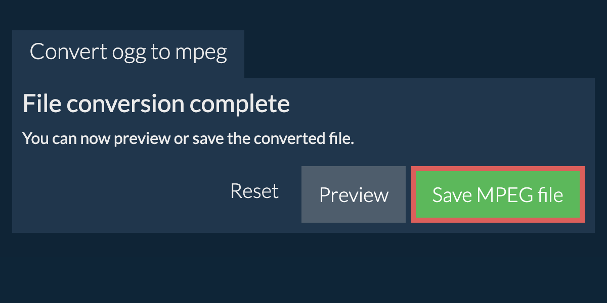 Convert to MPEG