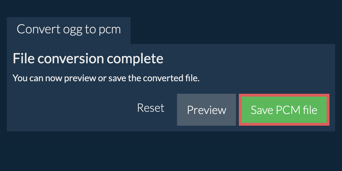 Convert to PCM