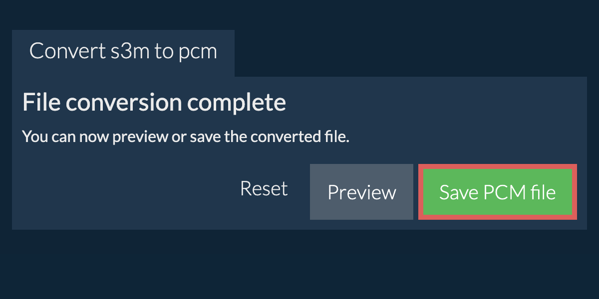 Convert to PCM