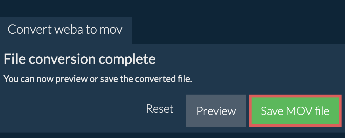 Convert to MOV