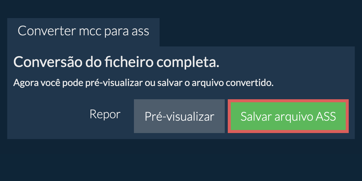 Converter em ASS