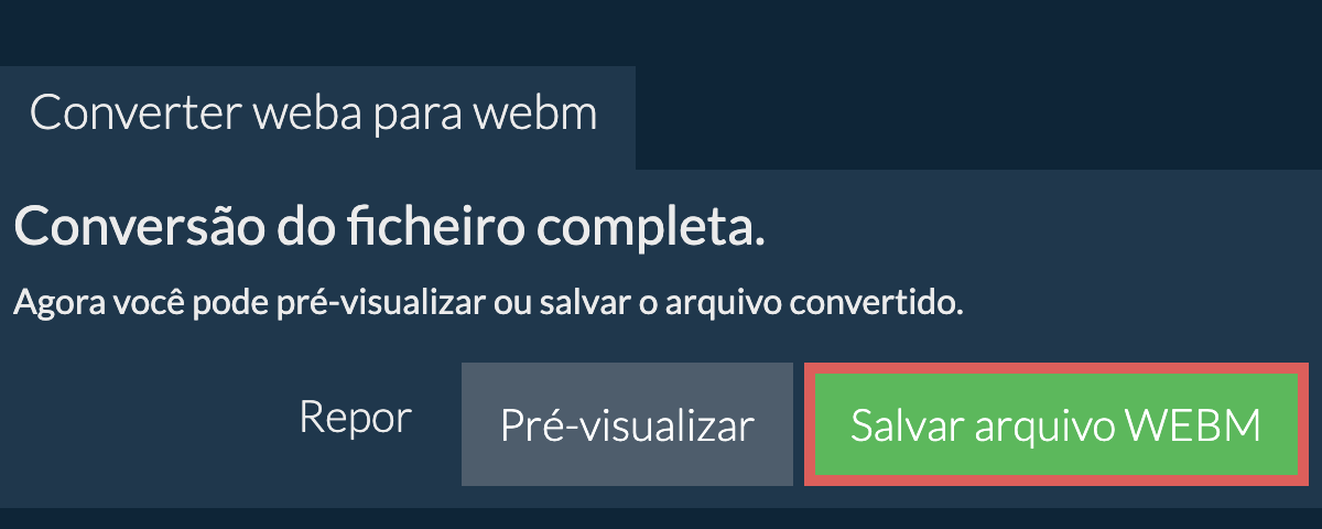 Converter em WEBM