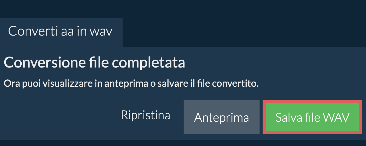 Converti in WAV