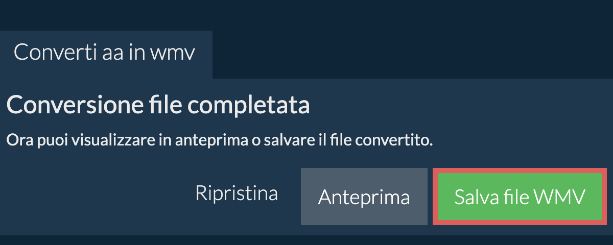 Converti in WMV