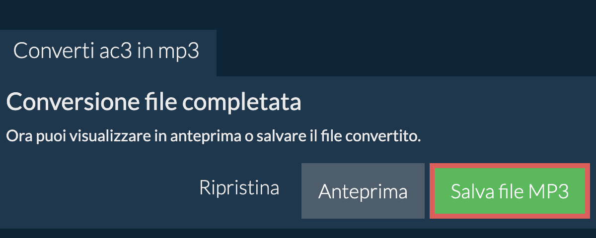 Converti in MP3