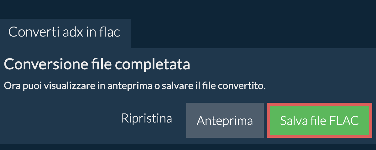 Converti in FLAC