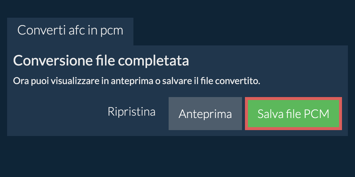 Converti in PCM