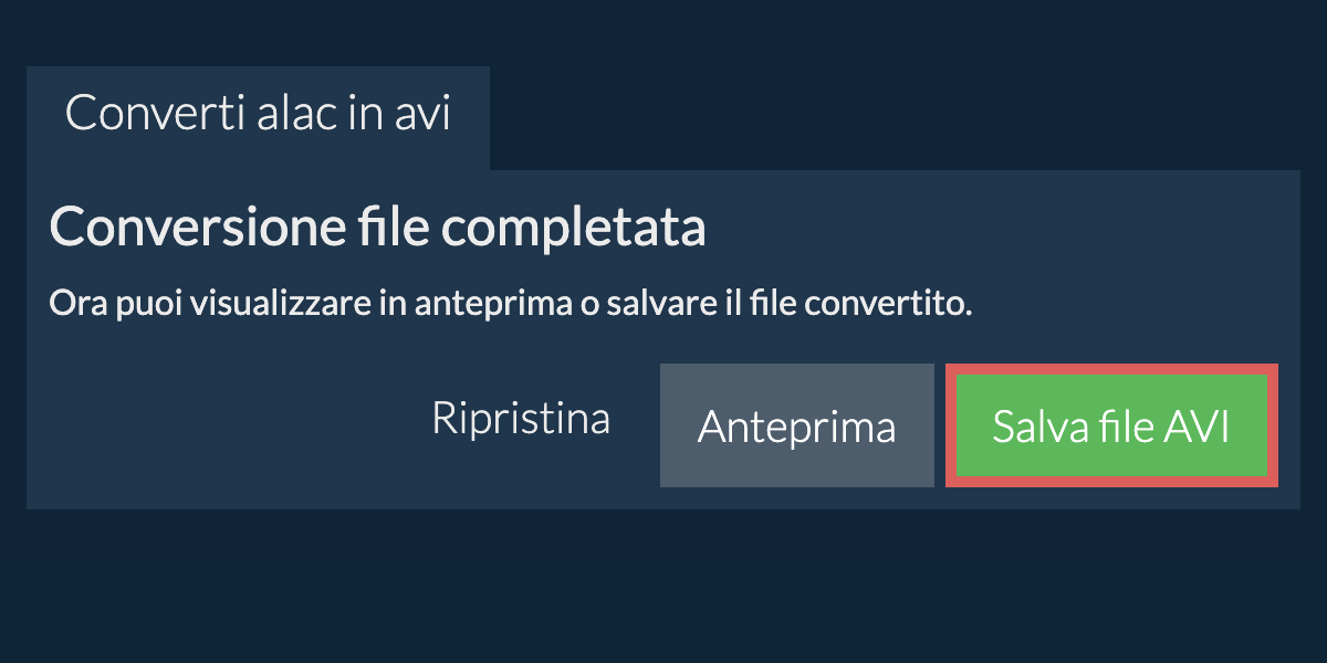 Converti in AVI