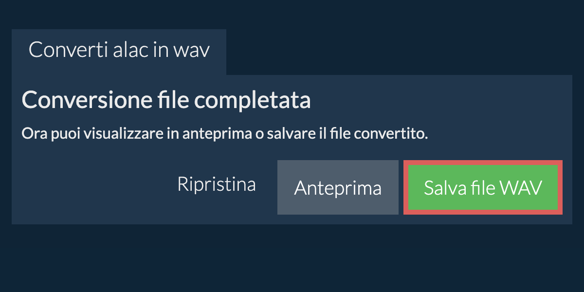 Converti in WAV