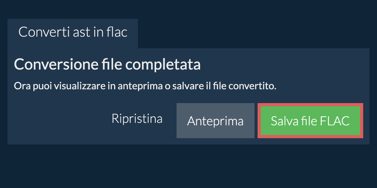 Converti in FLAC