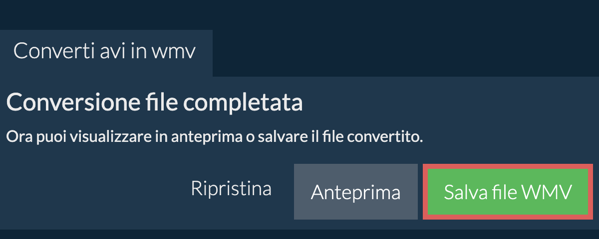 Converti in WMV