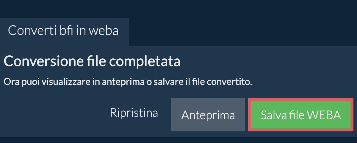 Converti in WEBA