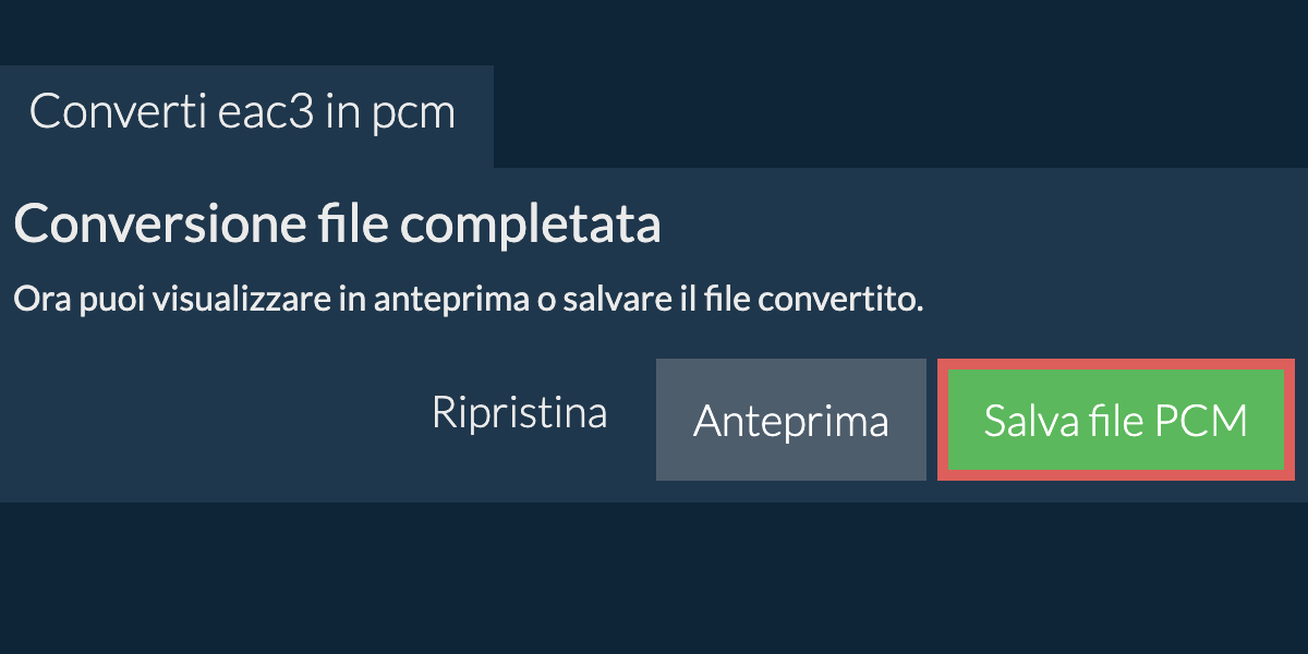 Converti in PCM