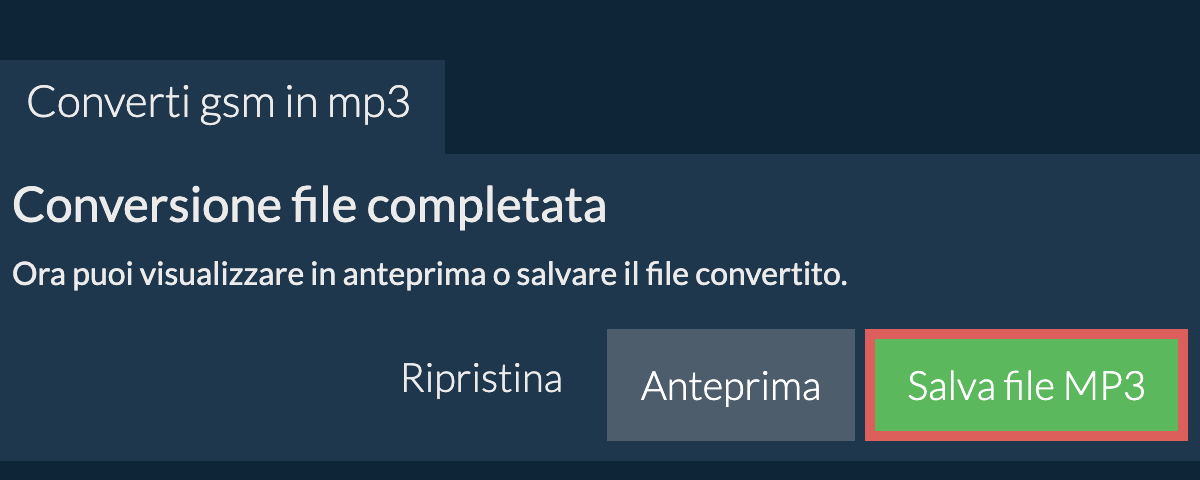 Converti in MP3