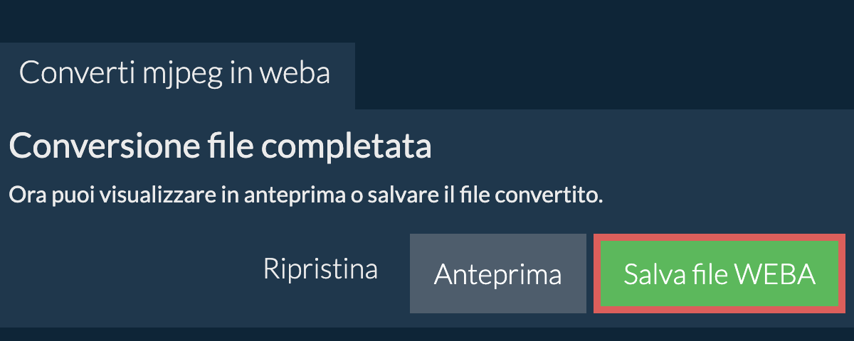 Converti in WEBA