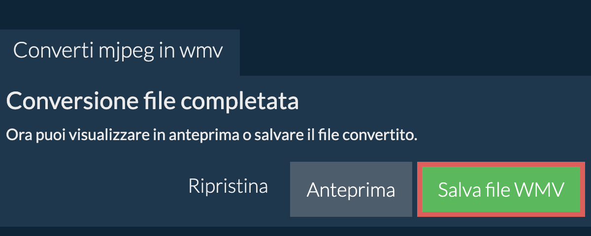 Converti in WMV