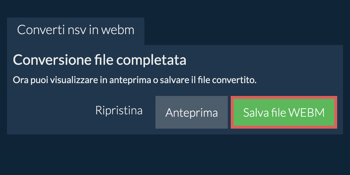 Converti in WEBM
