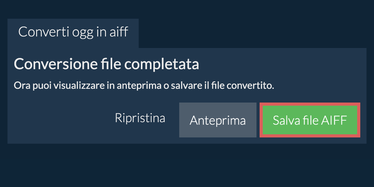 Converti in AIFF