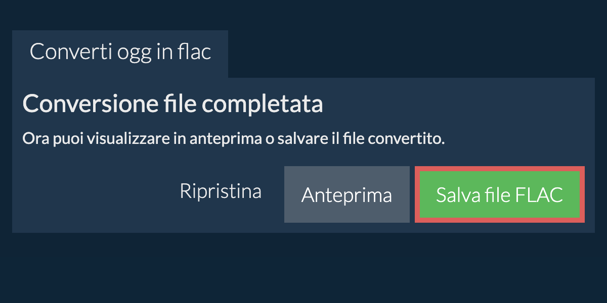 Converti in FLAC