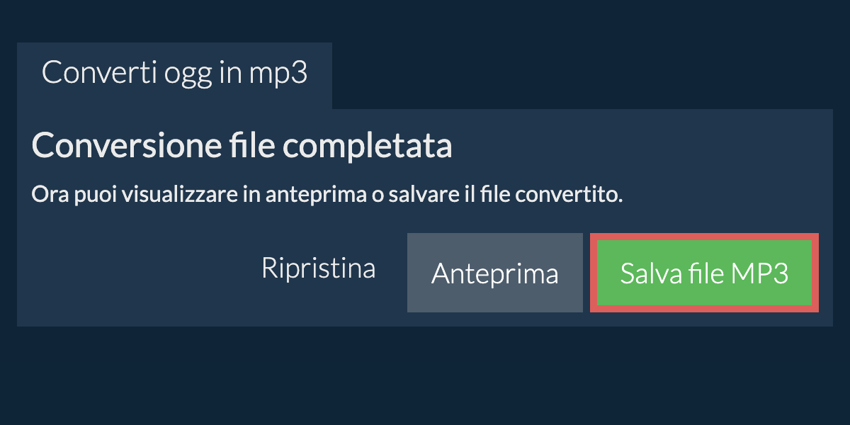 Converti in MP3